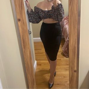 Fashion Nova ruched spandex skirt